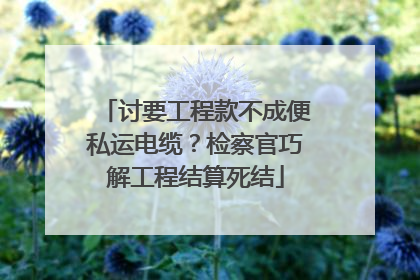讨要工程款不成便私运电缆？检察官巧解工程结算死结